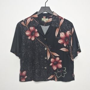 Tommy Bahama 100% Silk Floral Button Down Shirt